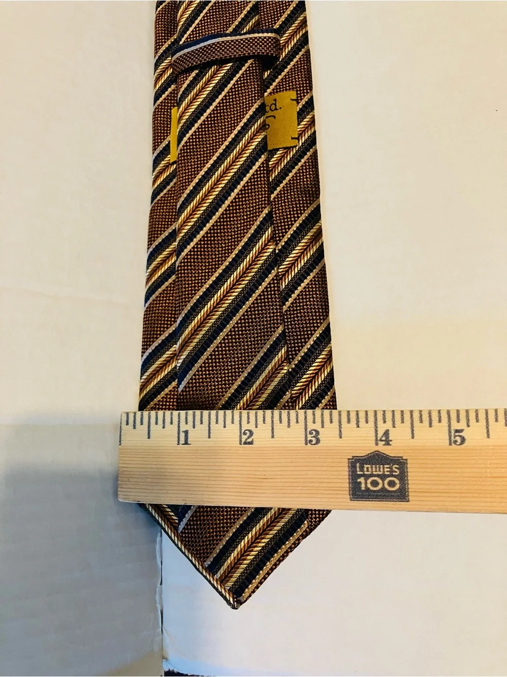 JZ Gallery Collection Men's Brown and Gold Striped Silk tie hand made in USA